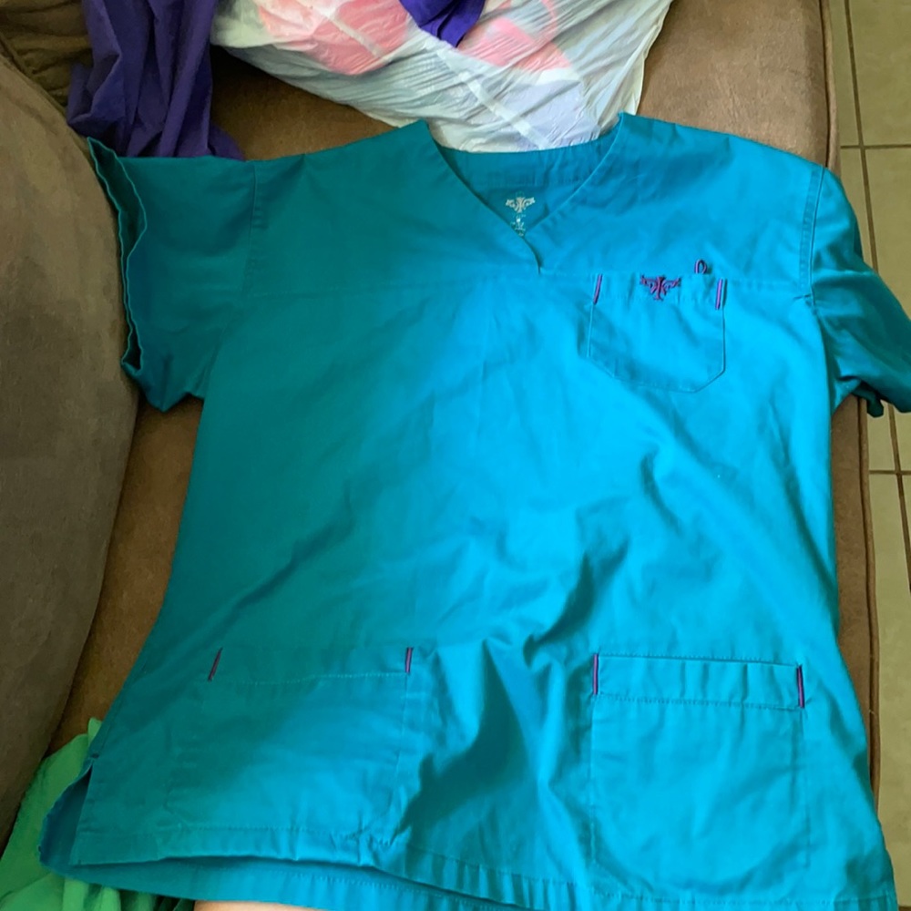 Med couture scrub set green/blue